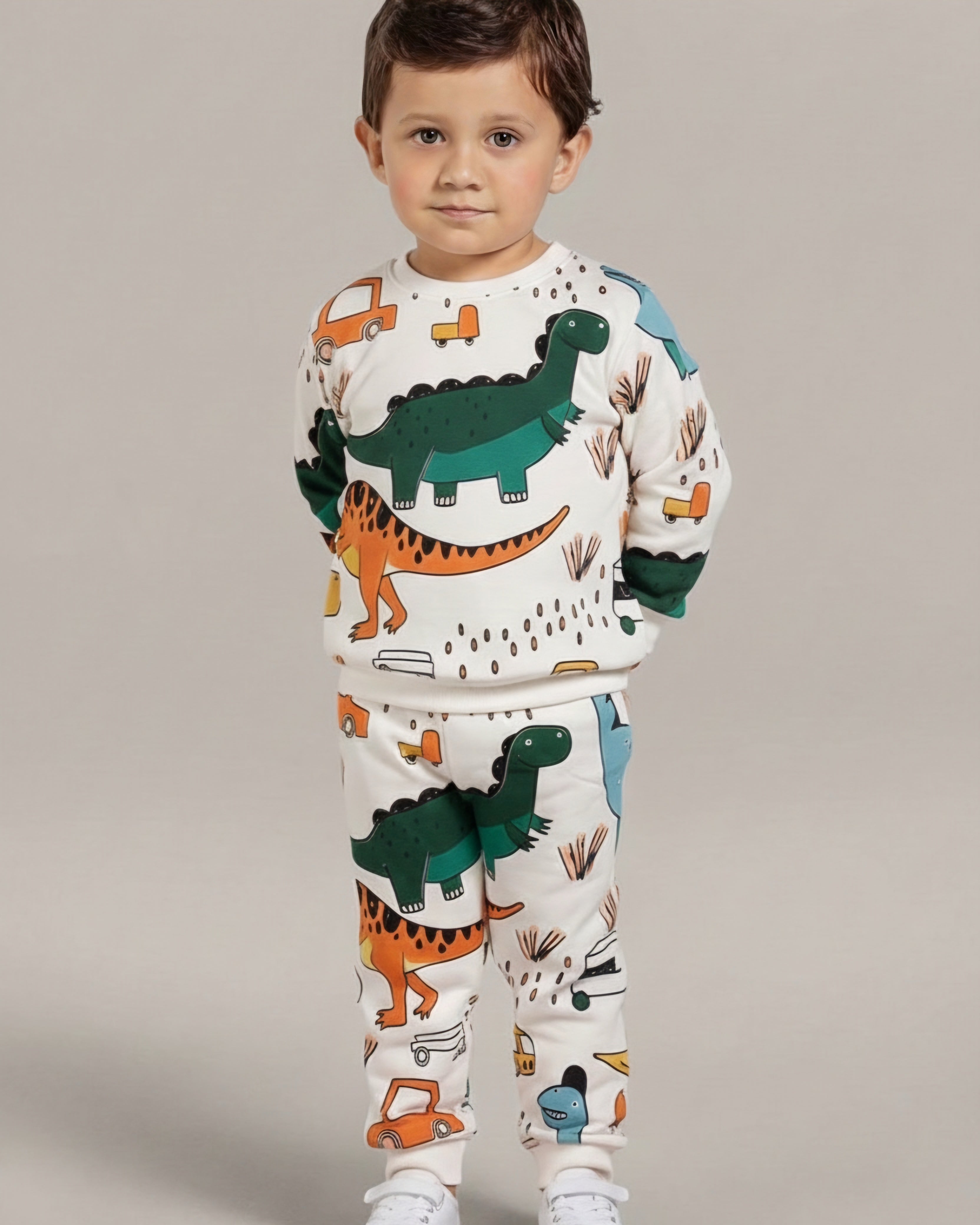 FULL PRINTED HEAVY COTTON SWEATSHIRT AND JOGGER SET .