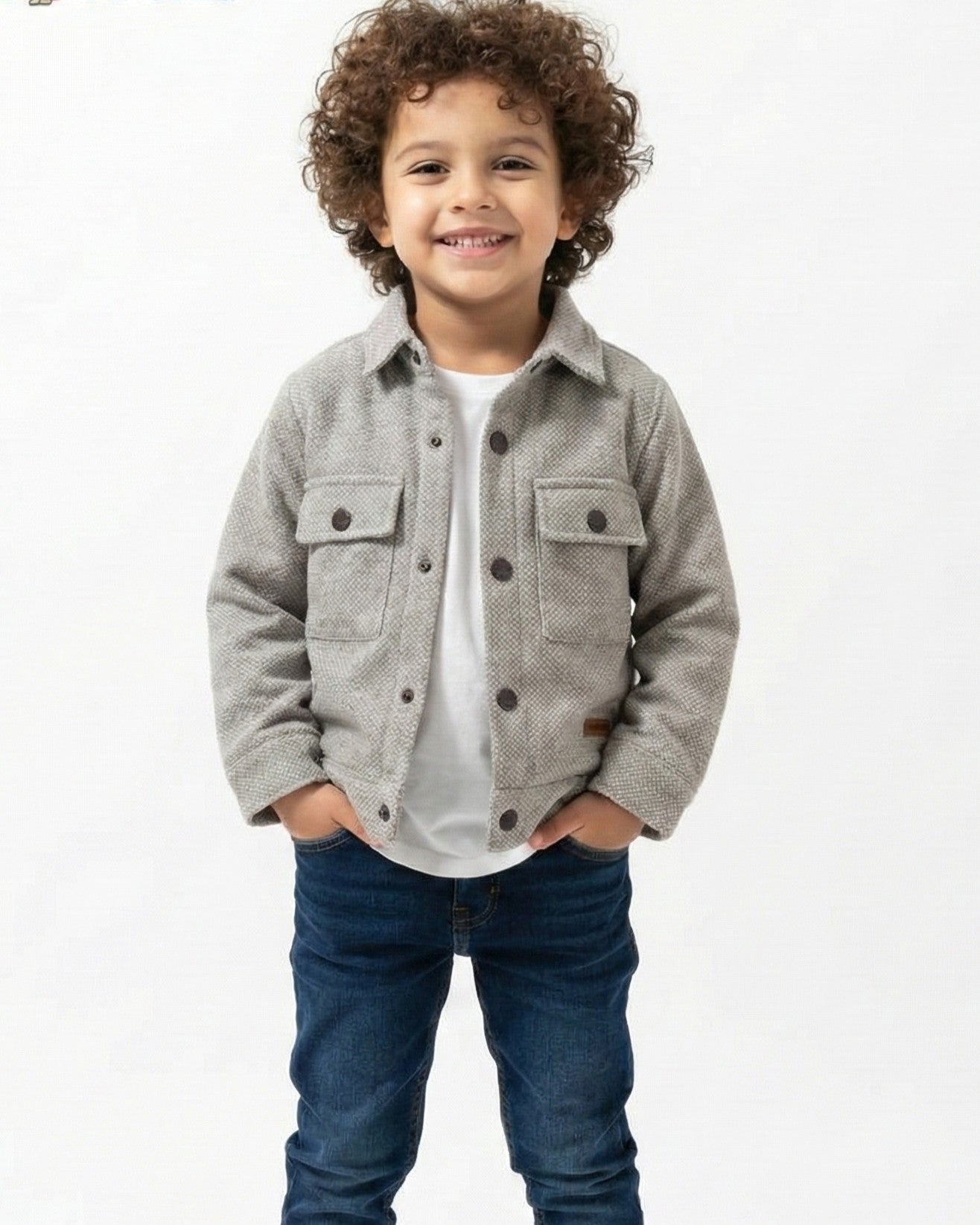 GREY SUEDE HEAVY JACET WITH POCKET