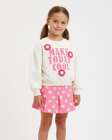 (2-PIECES-Set) Skirt & Sweat Magic Cotton sweatShirt