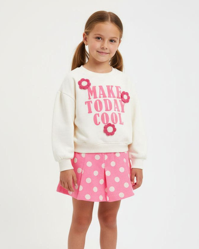 (2-PIECES-Set) Skirt & Sweat Magic Cotton sweatShirt