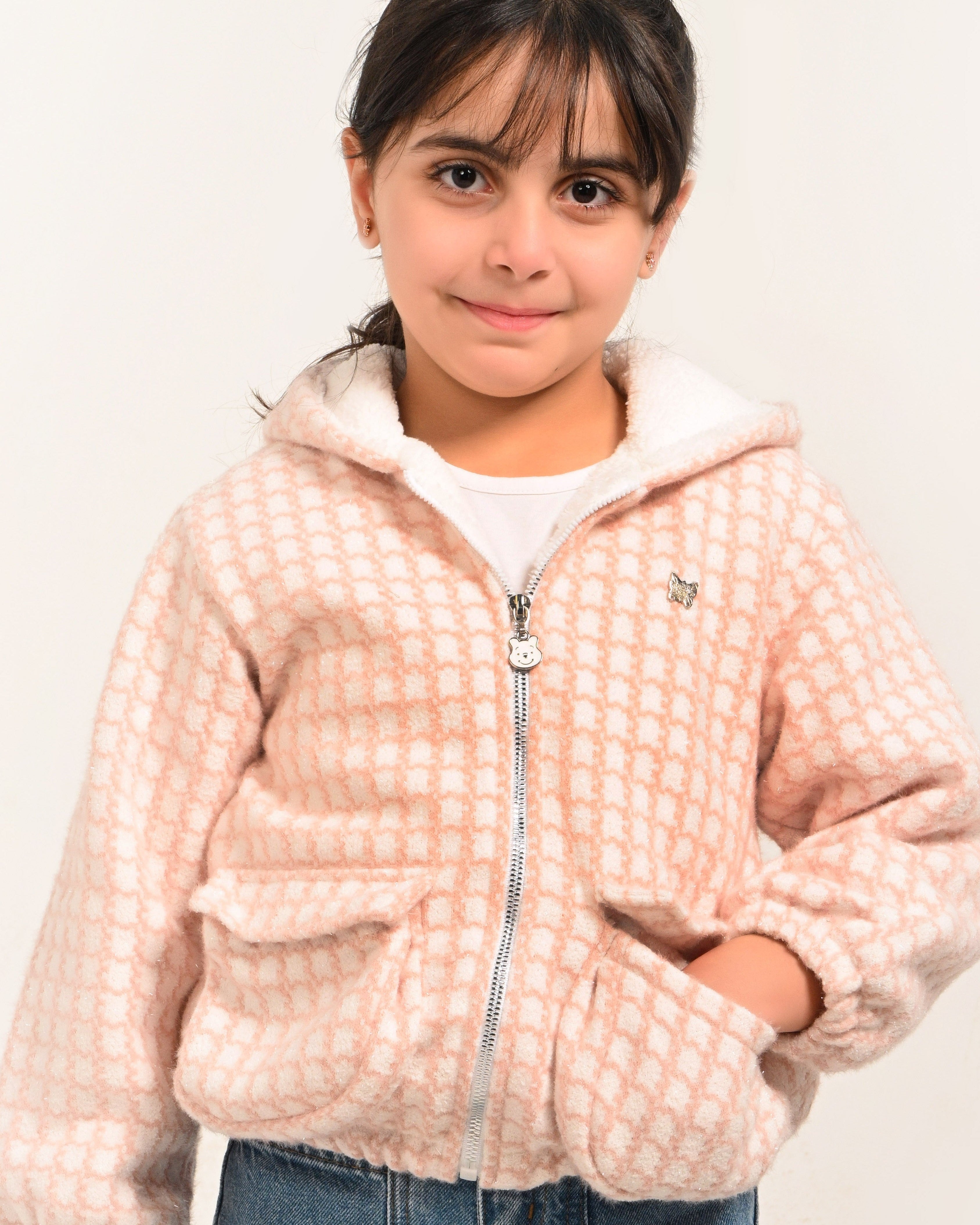 Plaid Jacket Girl WITH HOOD