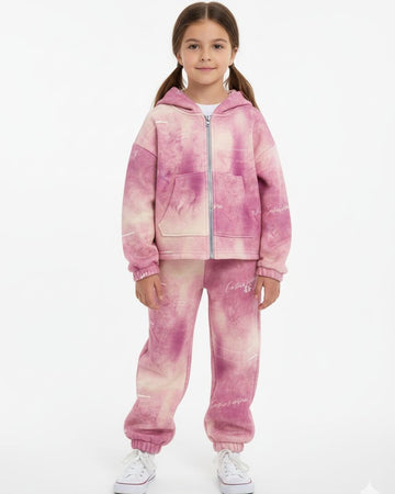 (Set) Tie-dye COTTON SWEATSHIRT with zipper & JOGGER