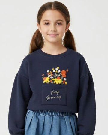 FLOWERS COTTON SWEATSHIRT