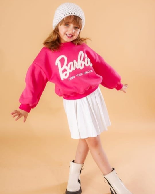 (2-PIECES-Set)Barbie Cotton sweatshirt + skirt/