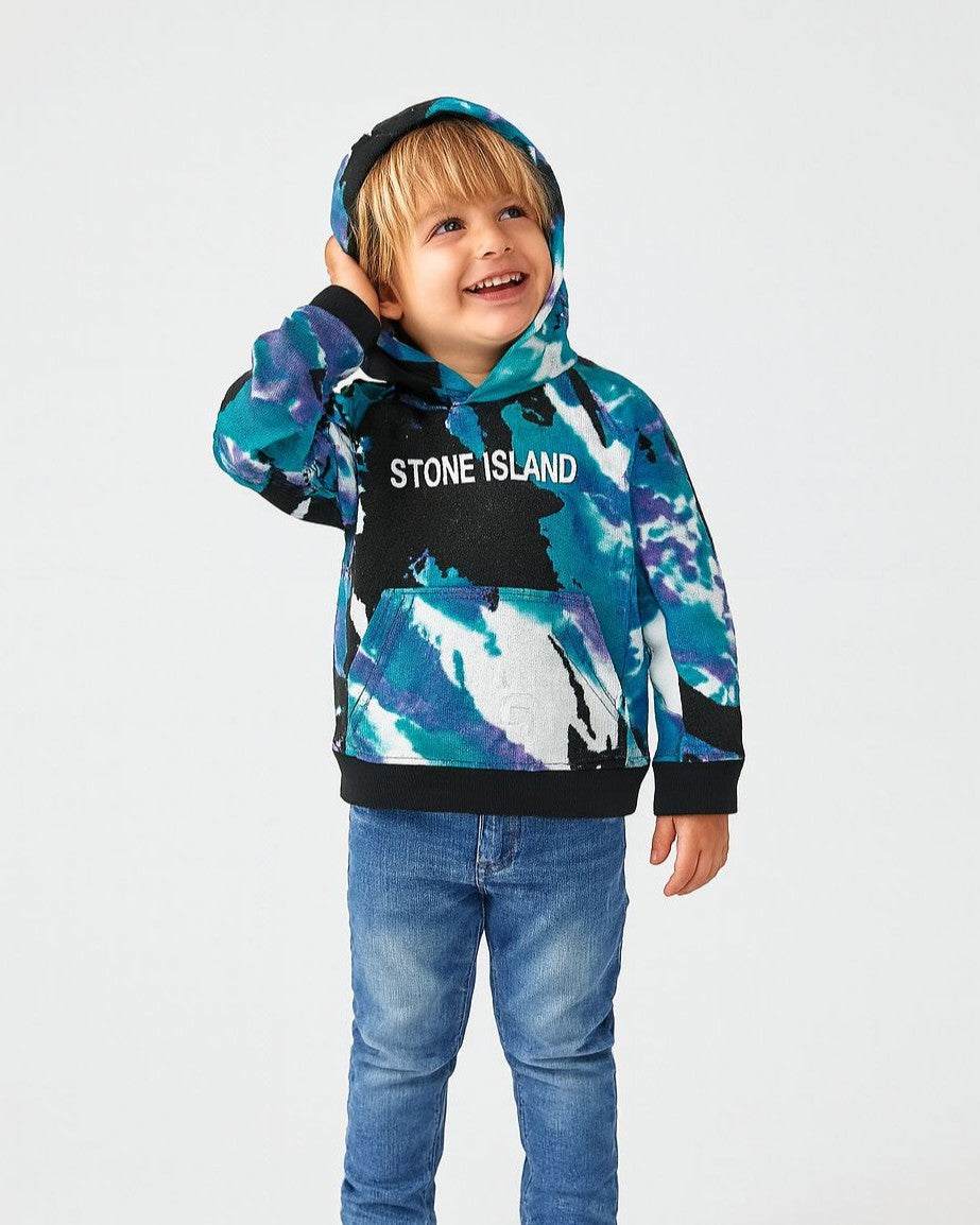 Tie-Dye cotton sweatshirt with hood